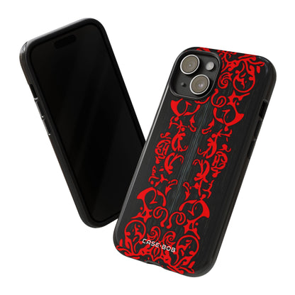 Crimson Spiral iPhone 15 Case - Tough