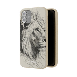 Majestic Linework Lion | Biodegradable Phone Case