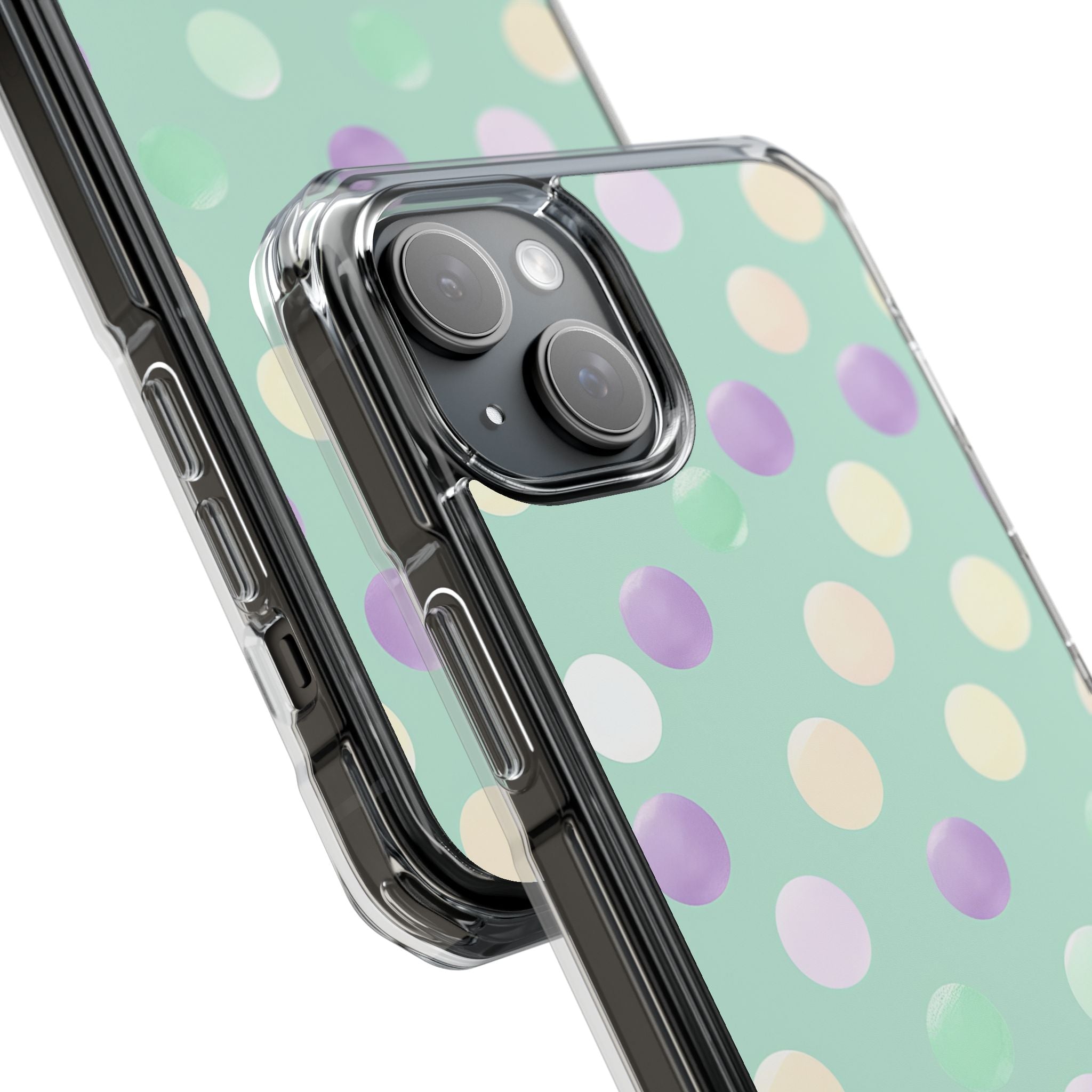 Pastel Polka Dots - Clear Impact iPhone 15 Phone Case