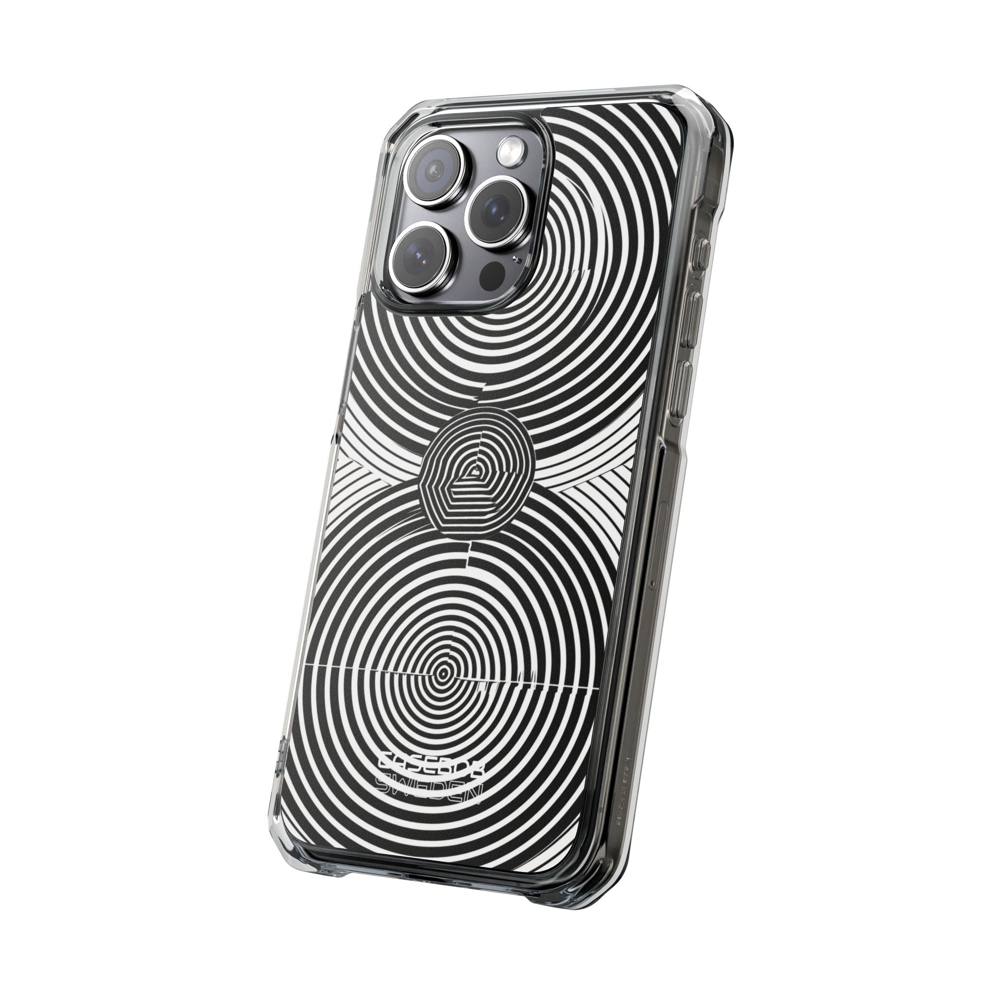 Monochrome Spiral Motion iPhone 15 - Impact Clear+