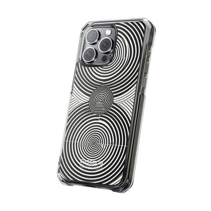Monochrome Spiral Motion iPhone 15 - Impact Clear+