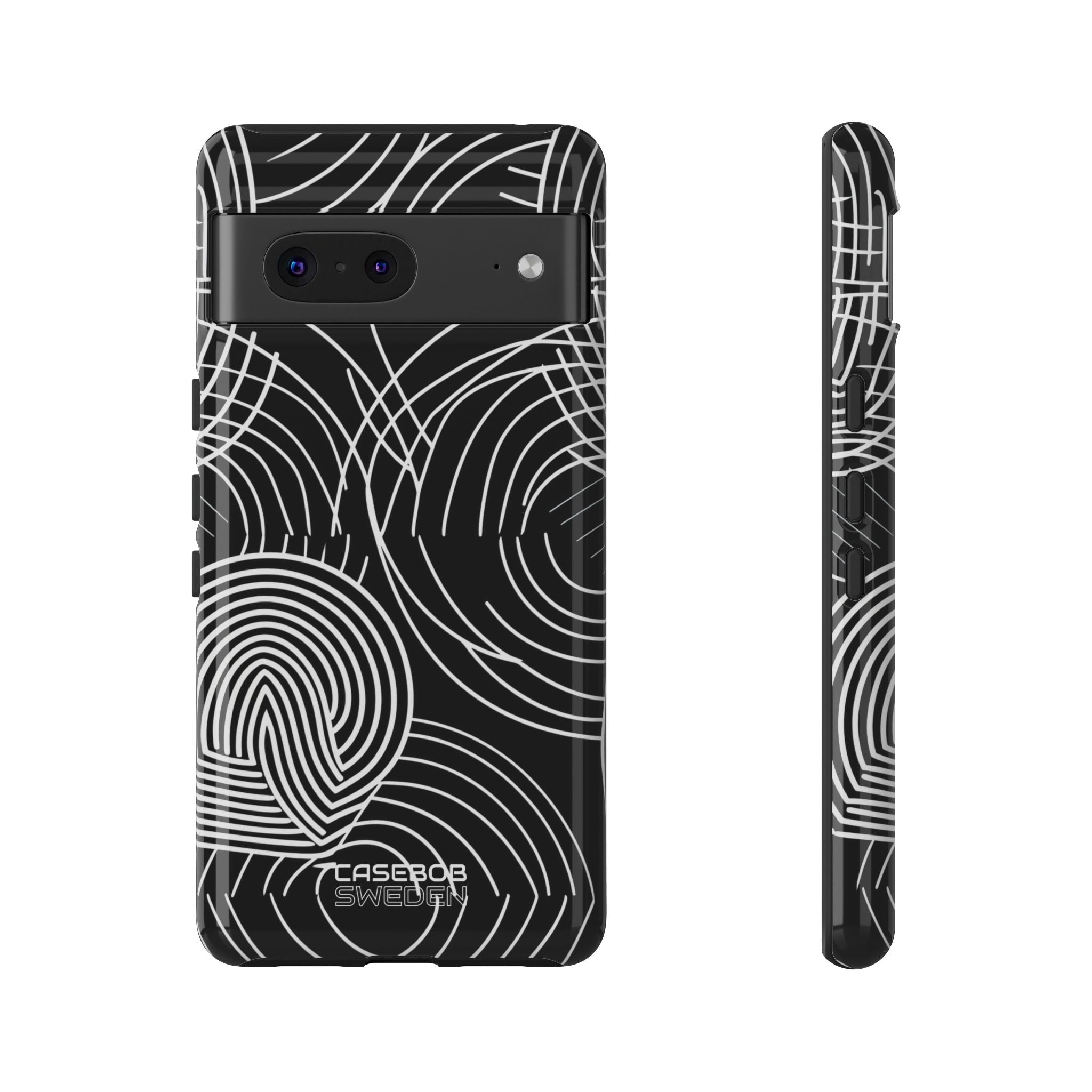 Monochrome Spiral Curves Google Pixel 7 - Tough