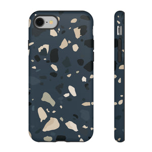 Dark Blue Terrazzo - Protective Phone Case