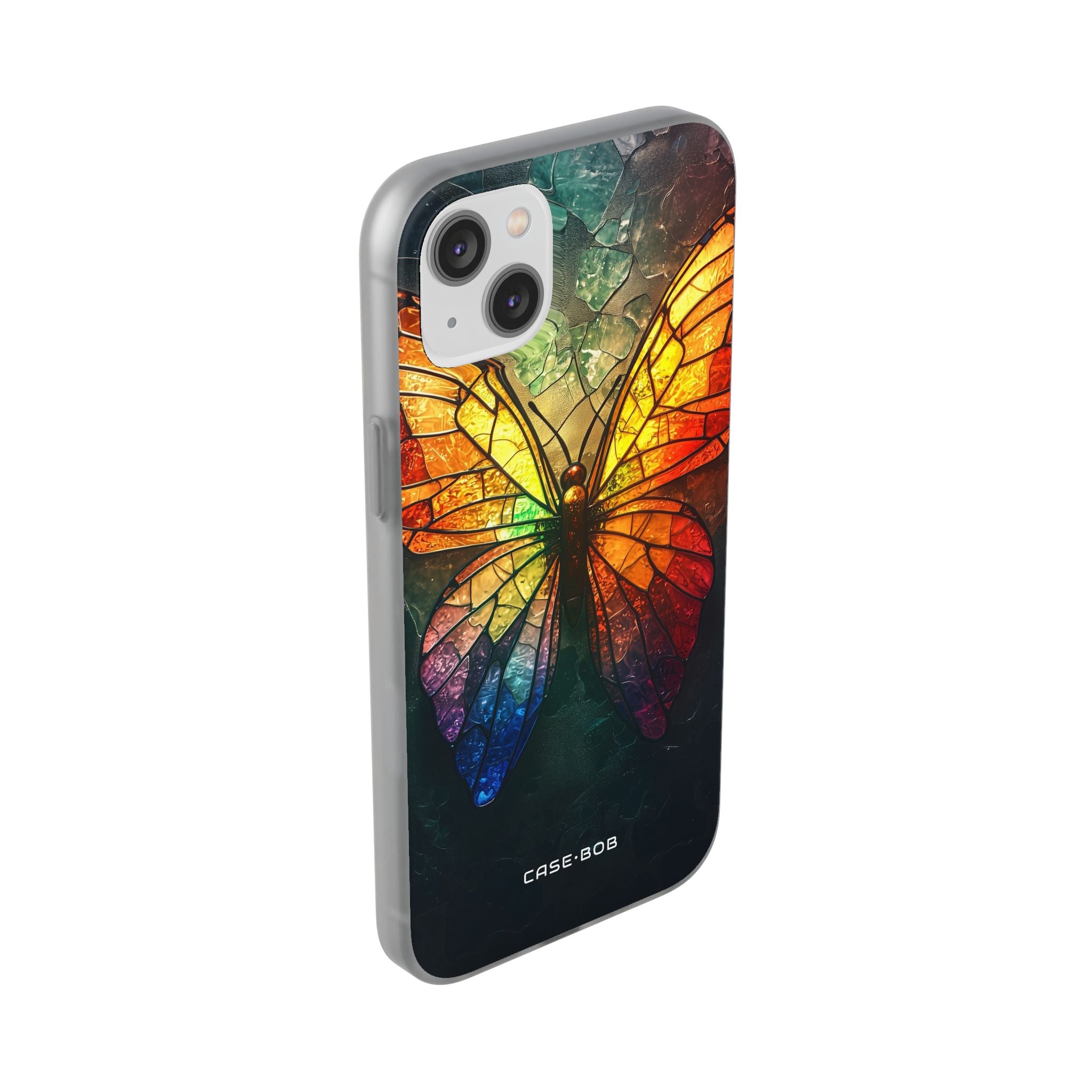 Stained Glass Butterfly iPhone 14 Plus Case - Soft