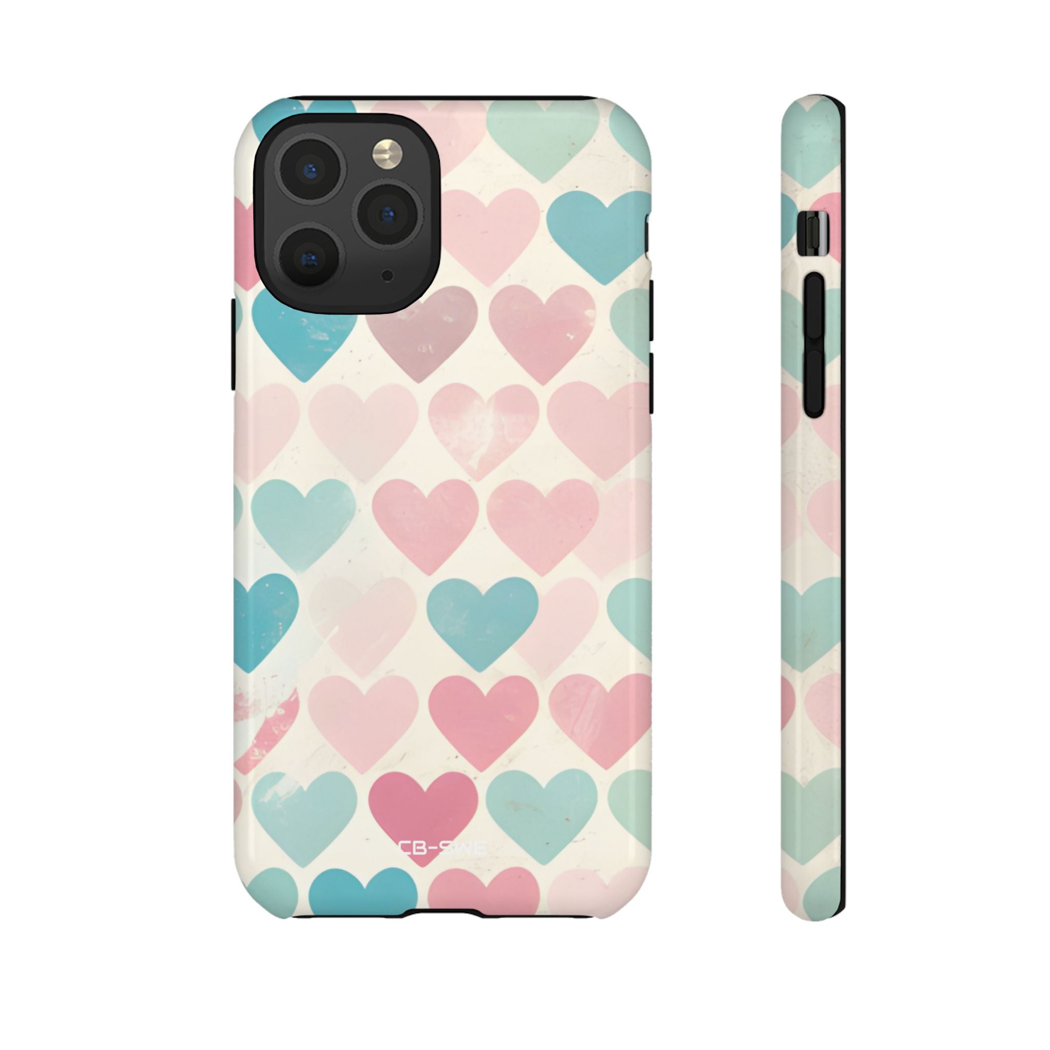 Retro Hearts Symmetry - iPhone Case