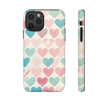 Retro Hearts Symmetry - iPhone Case