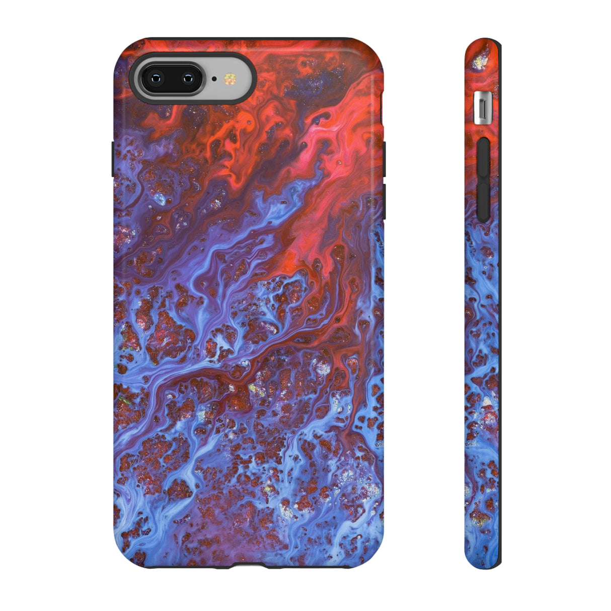 Blue Lava Ink Art iPhone Case (Protective) iPhone 8 Plus Glossy Phone Case