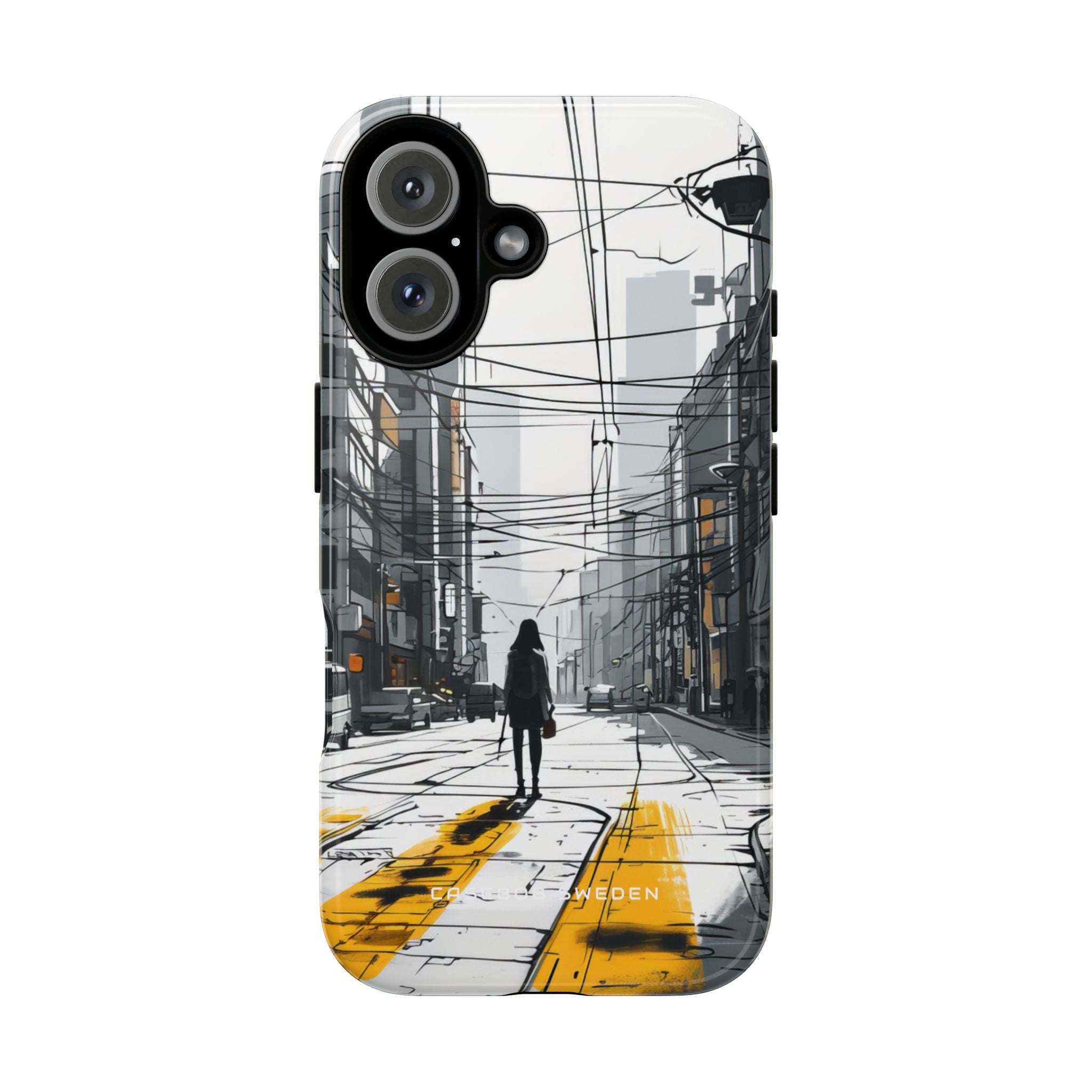 Urban Noir Streetscape iPhone 16 - Tough Phone Case