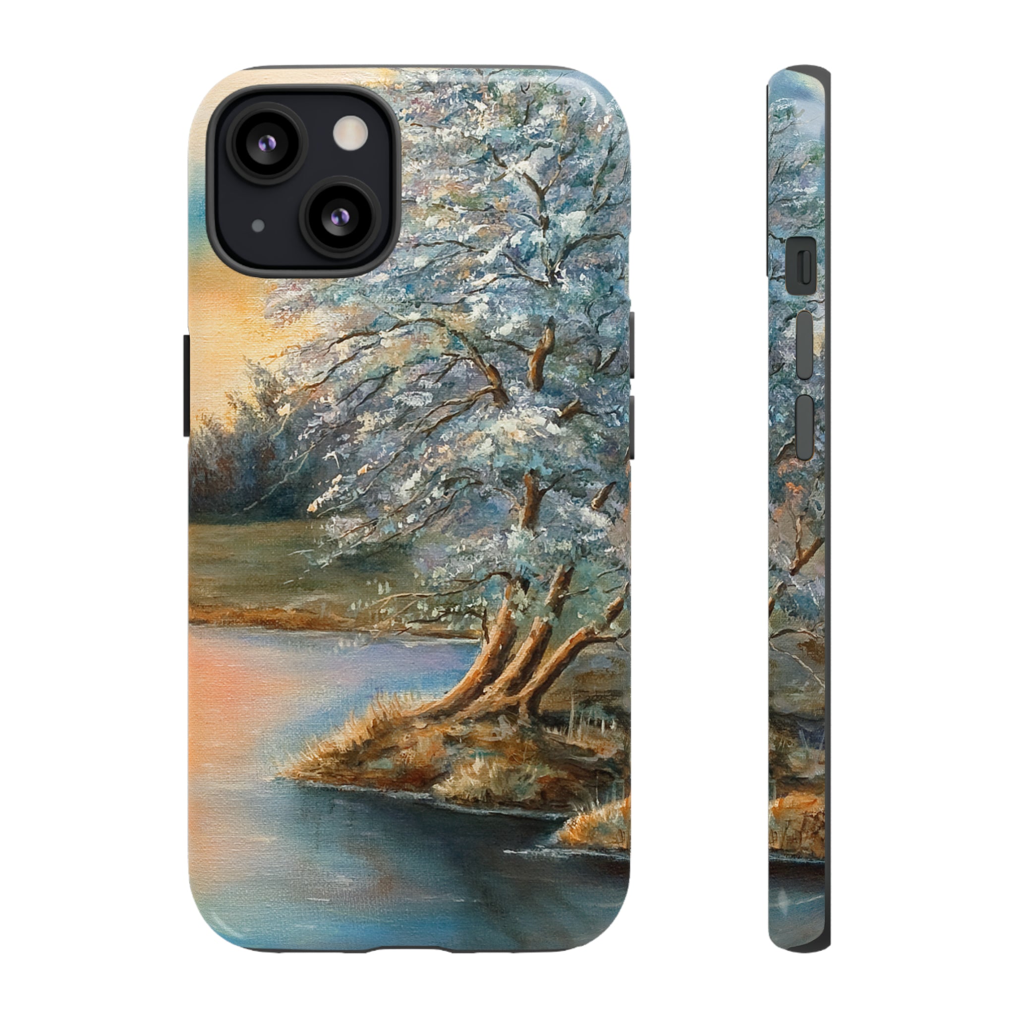 Oil Panting - Sunset on the lake - Protective Phone Case