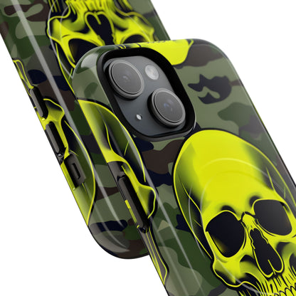 Neon Skull Camo iPhone 15 Case - Tough+