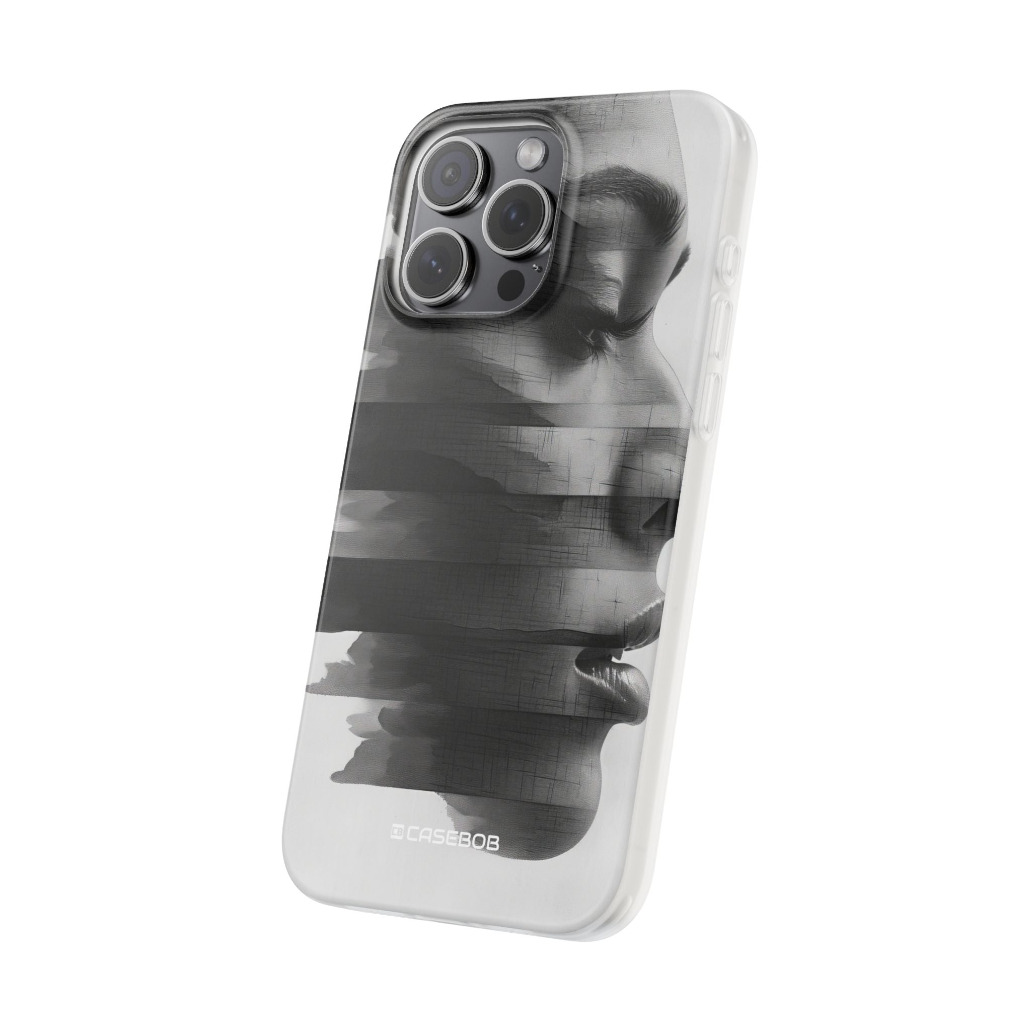 Abstract Glitch Portrait | Flexible Phone Case for iPhone