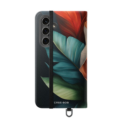 Tropical Ember Leaves - Samsung S24 Plus Case - Wallet