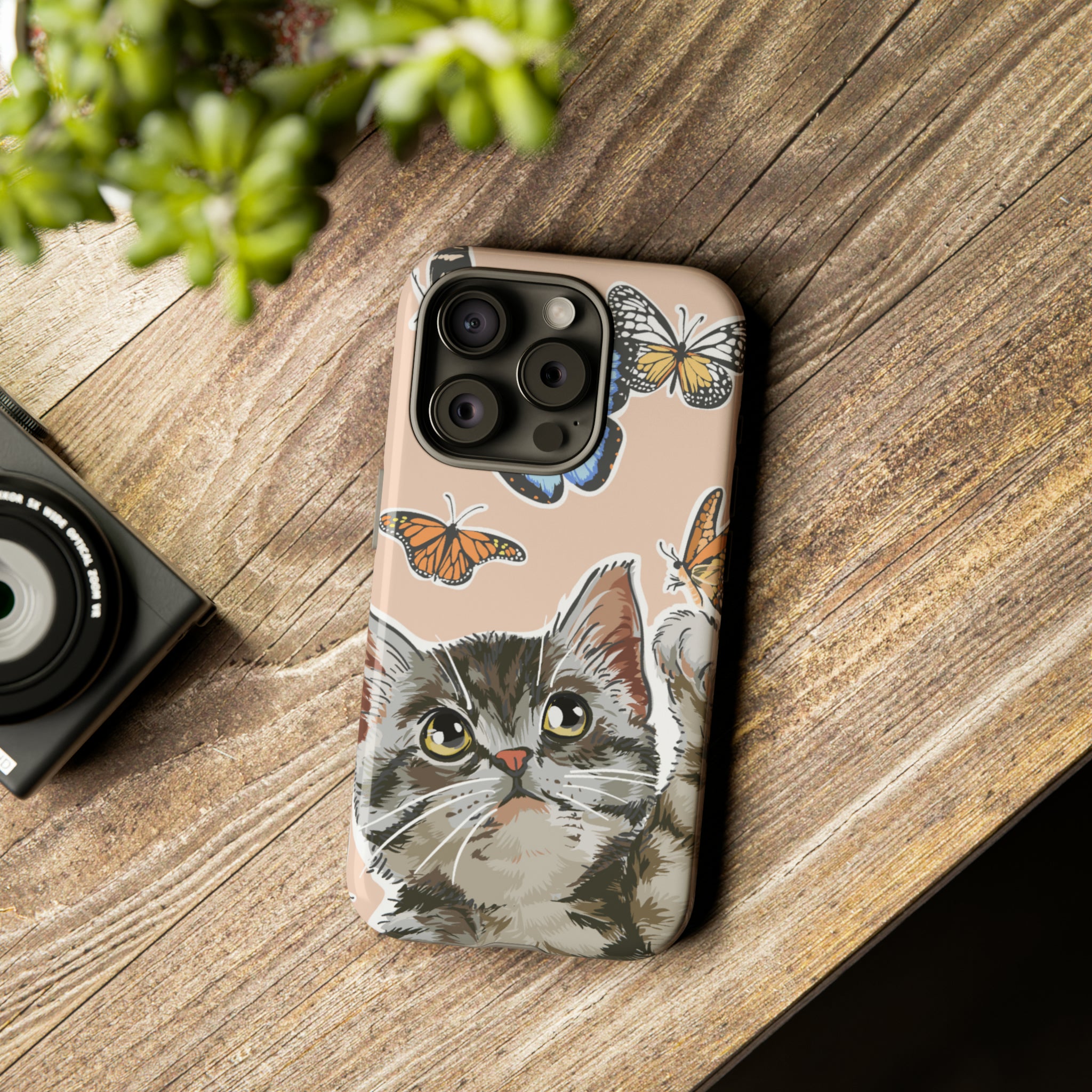 Cute Cat Butterflies - Protective Phone Case