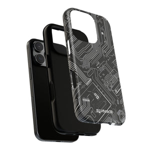 Circuitry Dreams: Abstract Black Design - for iPhone 16