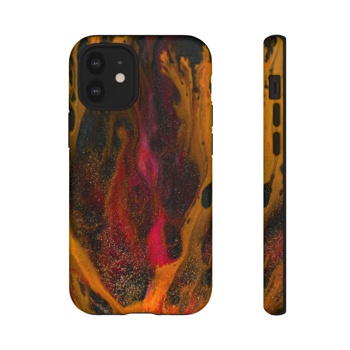 Bon Fire Ink Art iPhone Case (Protective) iPhone 12 Mini Matte Phone Case