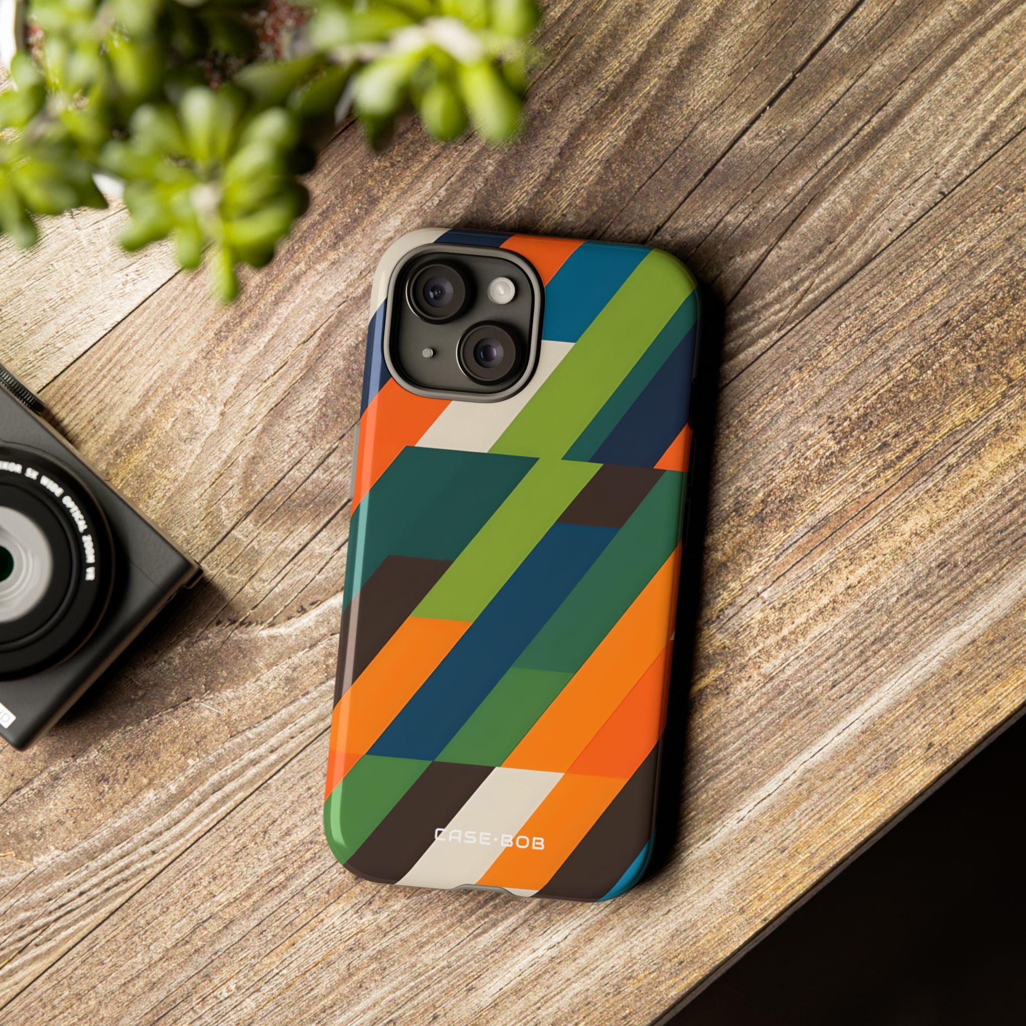 Diagonal Blaze iPhone 15 Case - Tough