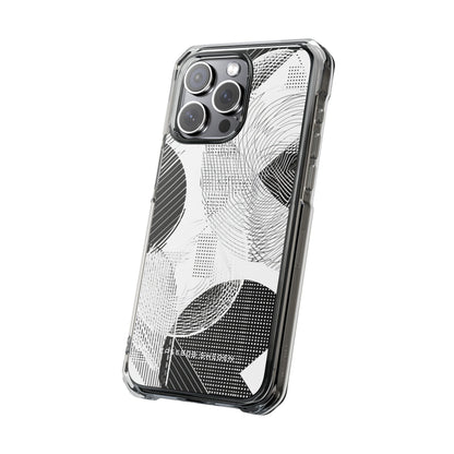 Geometric Monochrome Flow iPhone 15 - Clear Impact Phone Case