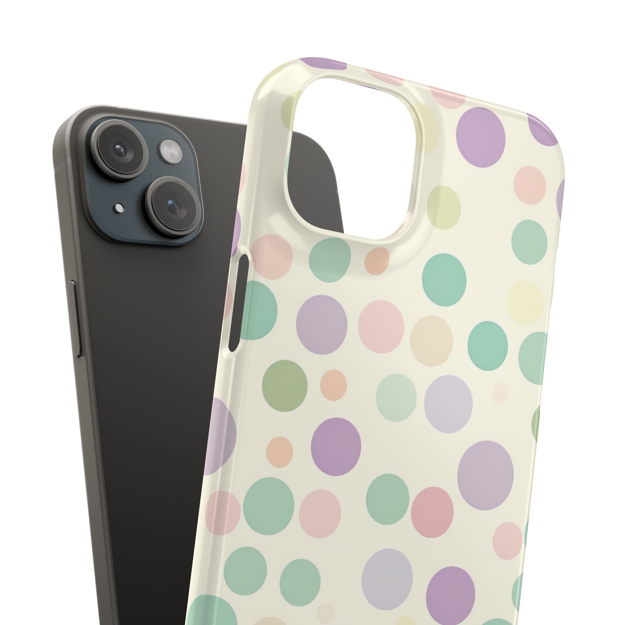 Playful Pastel Polka Dots - Slim iPhone 15 Phone Case