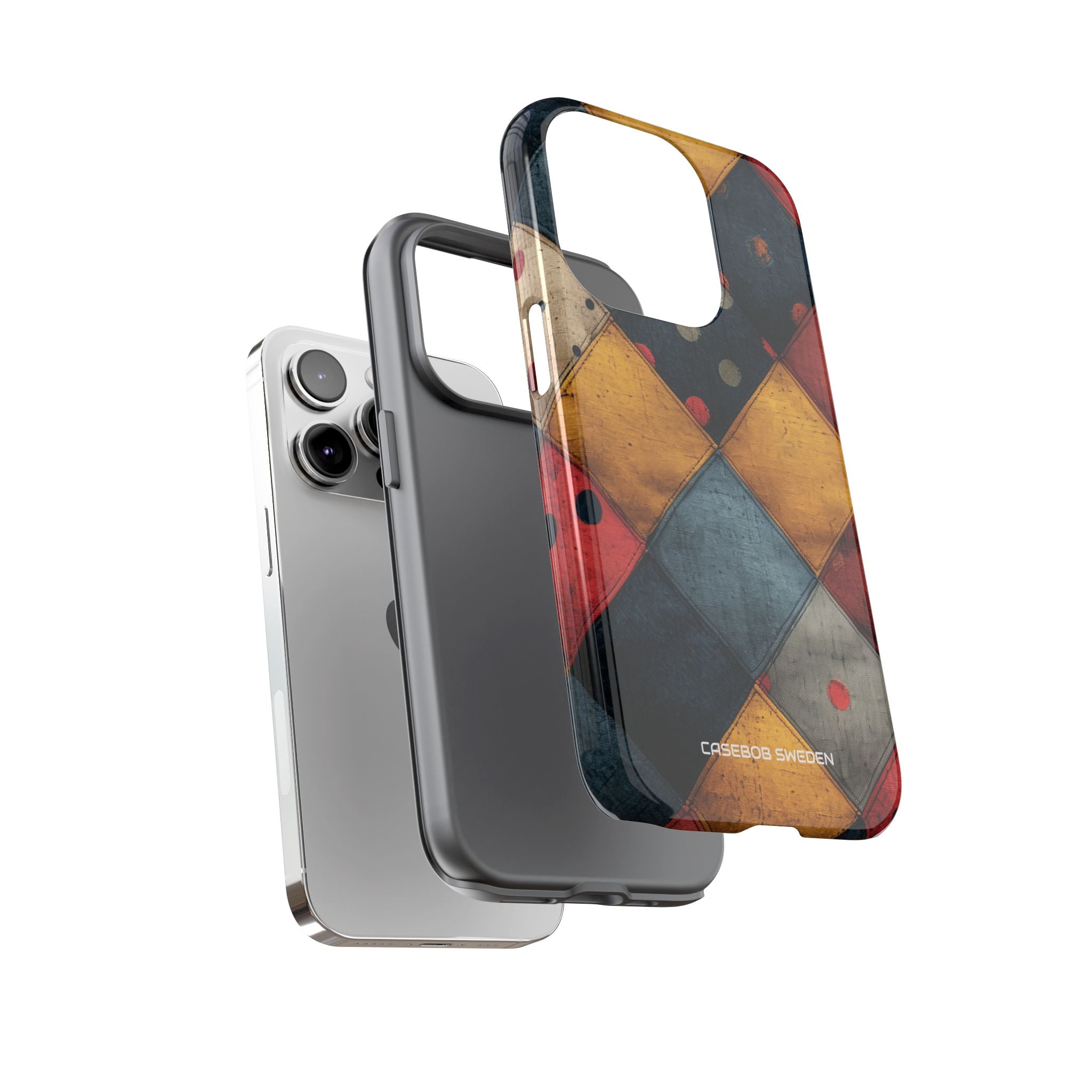 Blue Red Patchwork - Tough iPhone 14 Phone Case