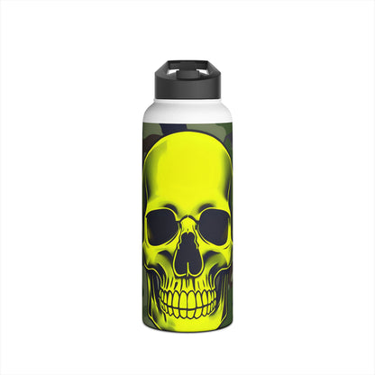 Neon Skull Camo - Stainless Steel Water Bottle