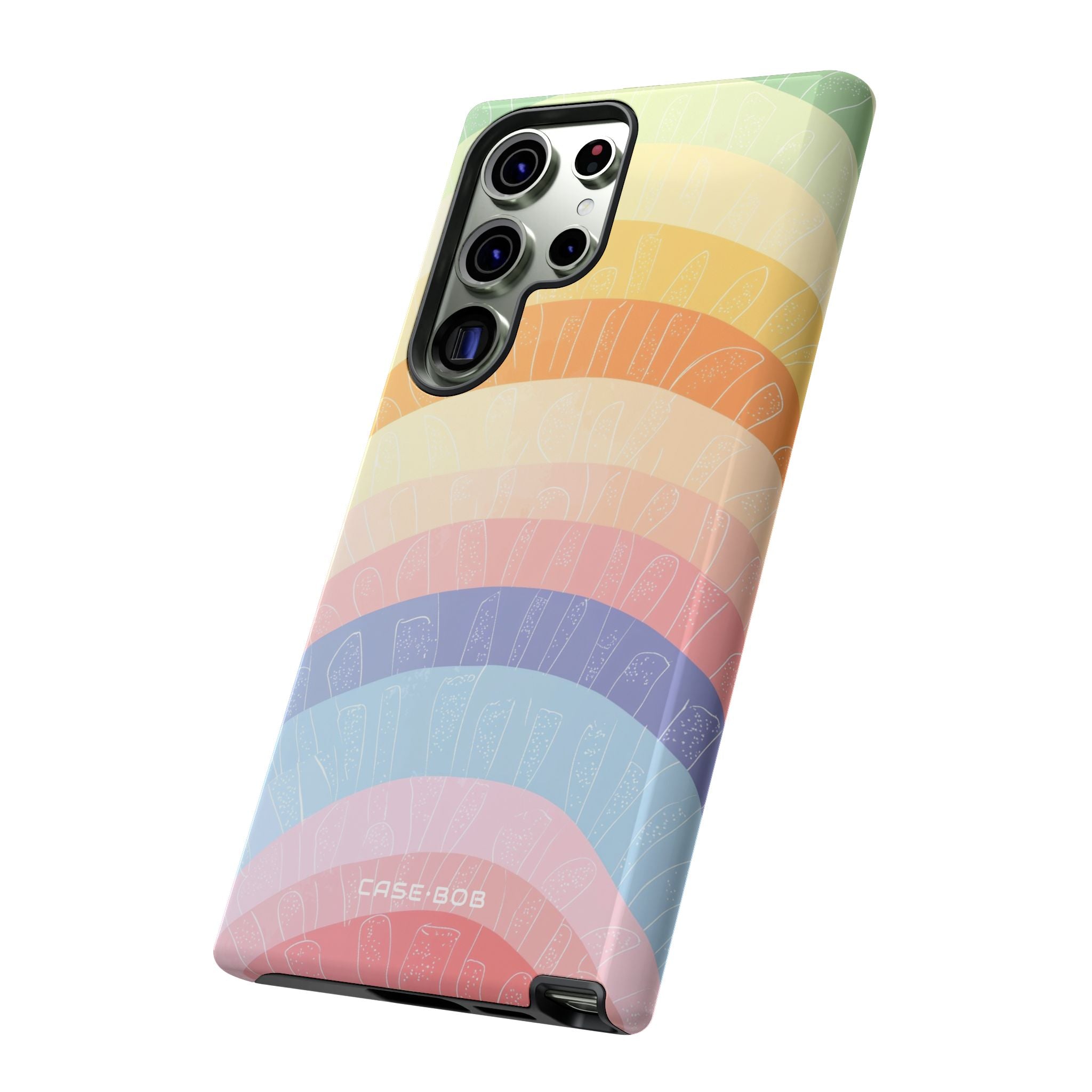 Pastel Rainbow Bands Samsung S23 Ultra Case - Tough