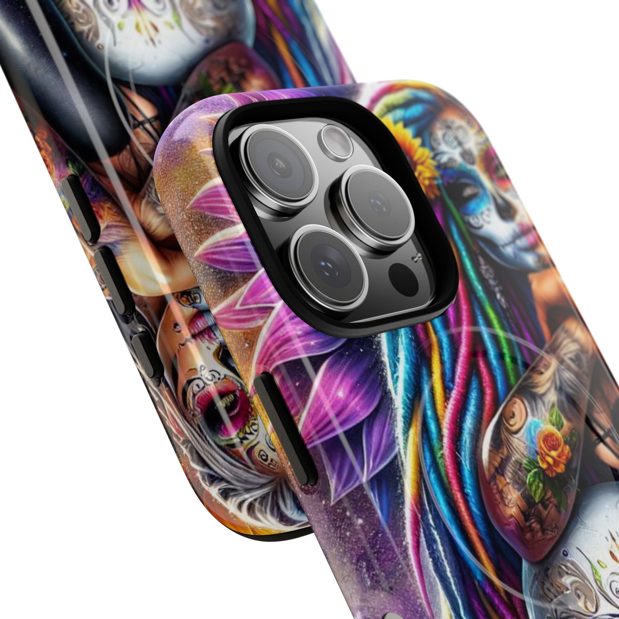 Sunflower Skull Glow iPhone 16 Pro Case - Tough+