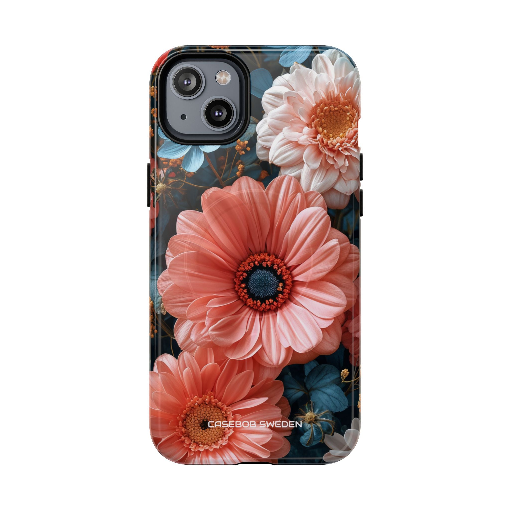 Coral Teal Blooms - Tough + MagSafe® iPhone 14 Phone Case