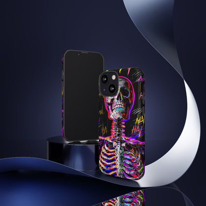 Neon Skeleton Laugh iPhone 13 Mini Case - Tough