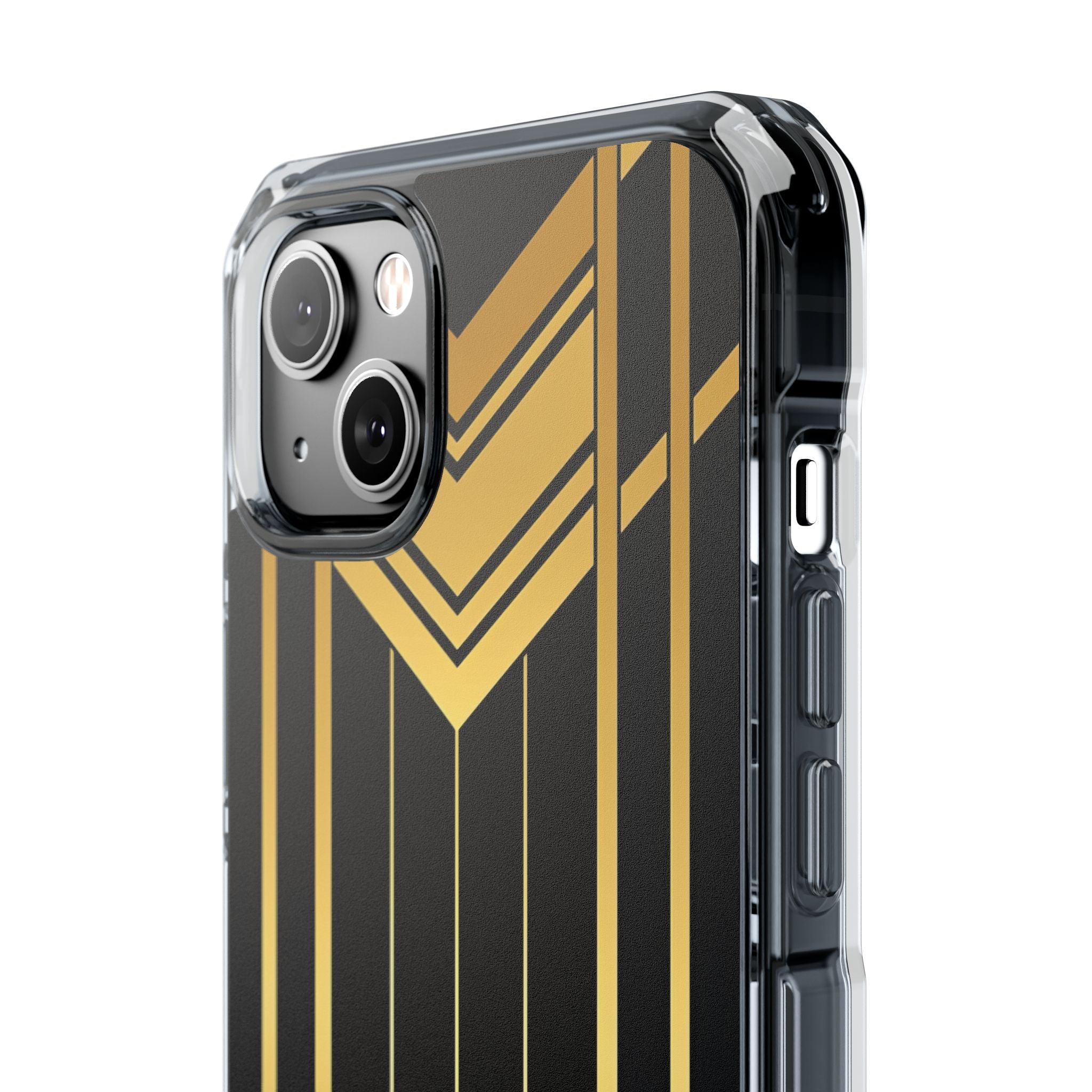 "Golden Art Deco Symmetry in Geometric Elegance" iPhone 14 - Clear Impact Phone Case