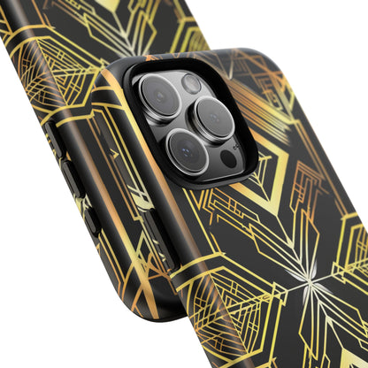 Golden Geometric Opulence iPhone 16 - Tough Phone Case