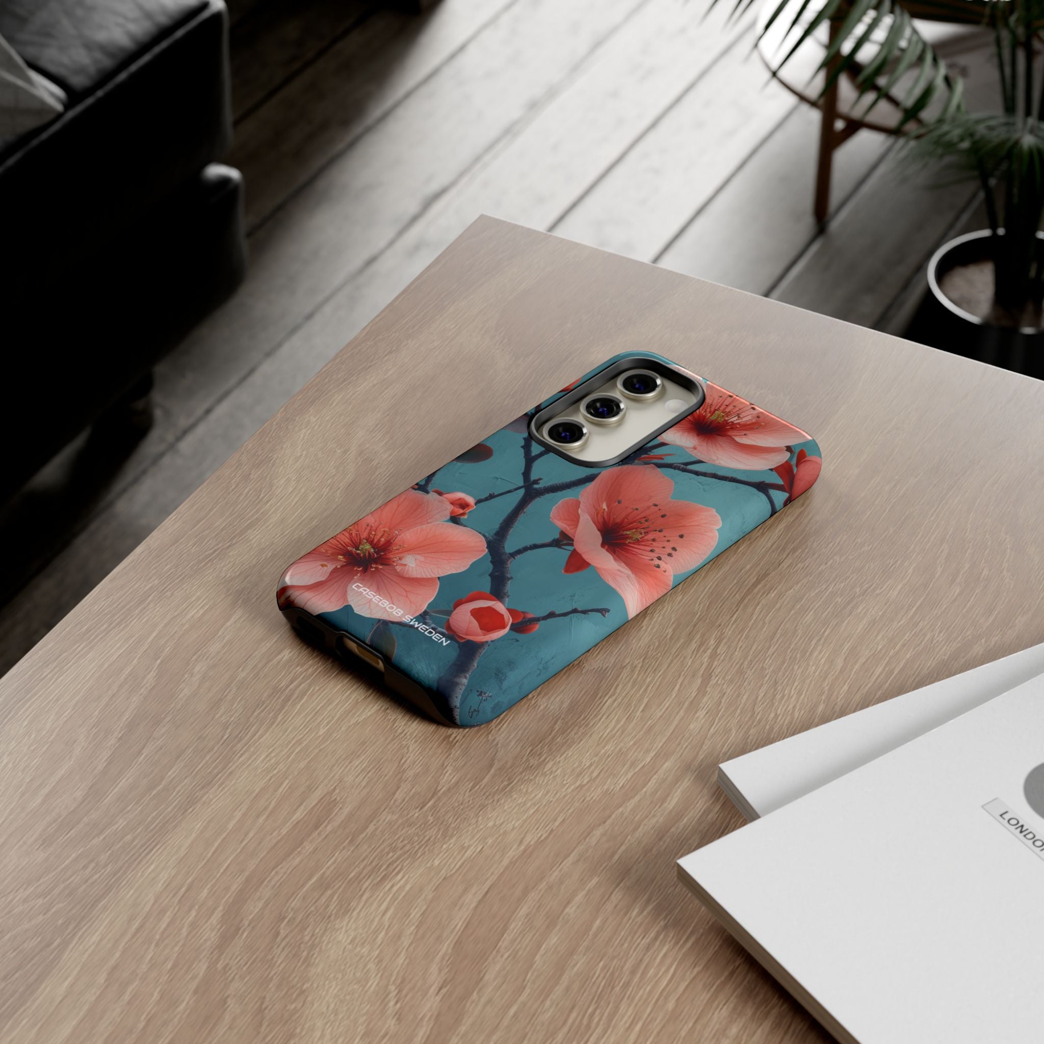 Teal Coral Blossom - Tough Samsung S23 Phone Case