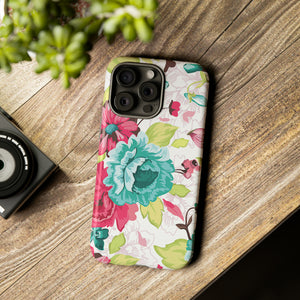 Vintage Flowers Pattern iPhone case - Protective Phone Case