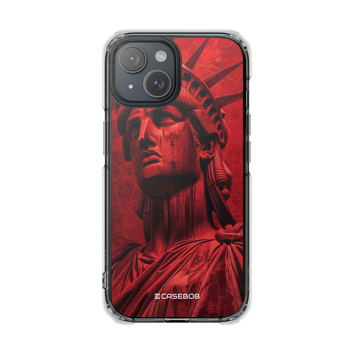 Red Liberty Revolution – Handyhülle für iPhone (Clear Impact – Magnetisch)