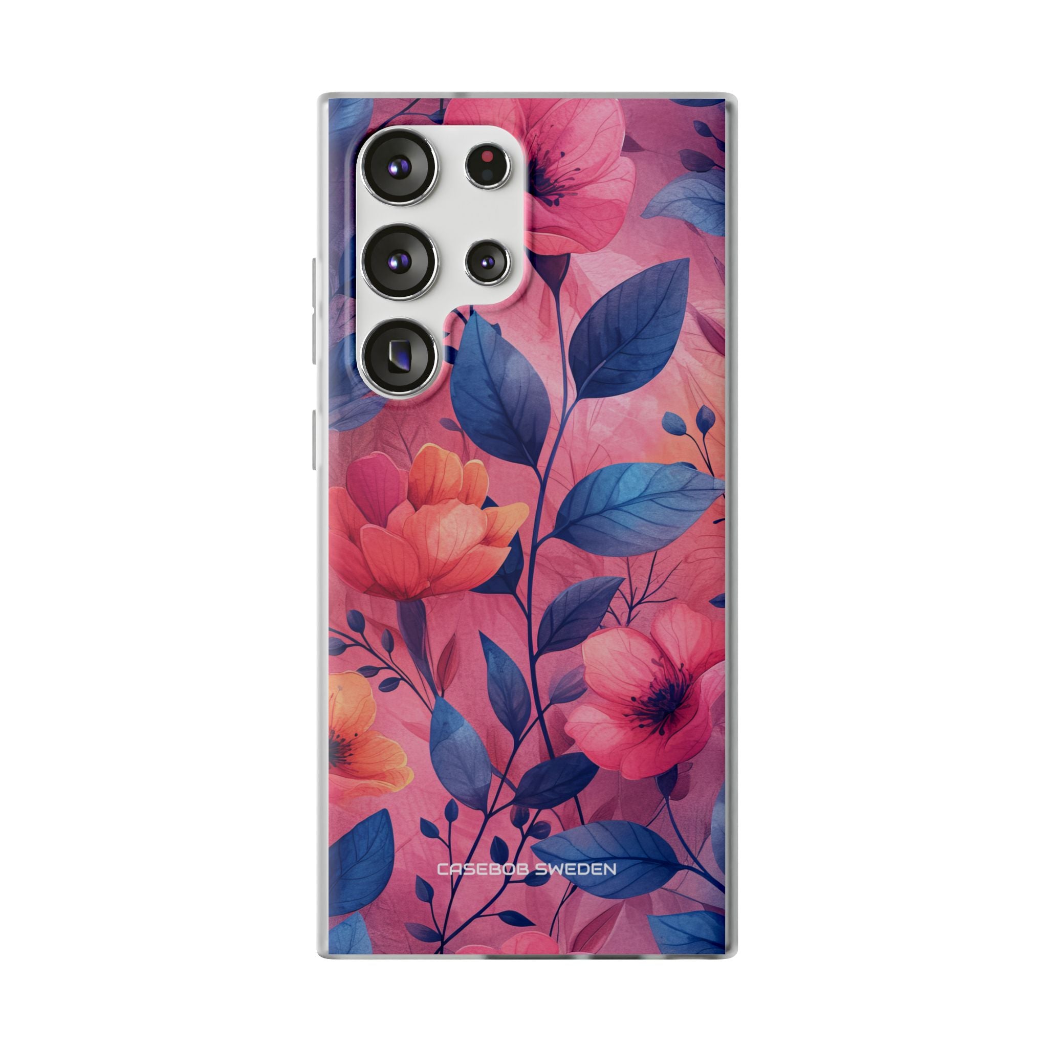 Pink Blue Floral - Flexi Samsung S23 Phone Case