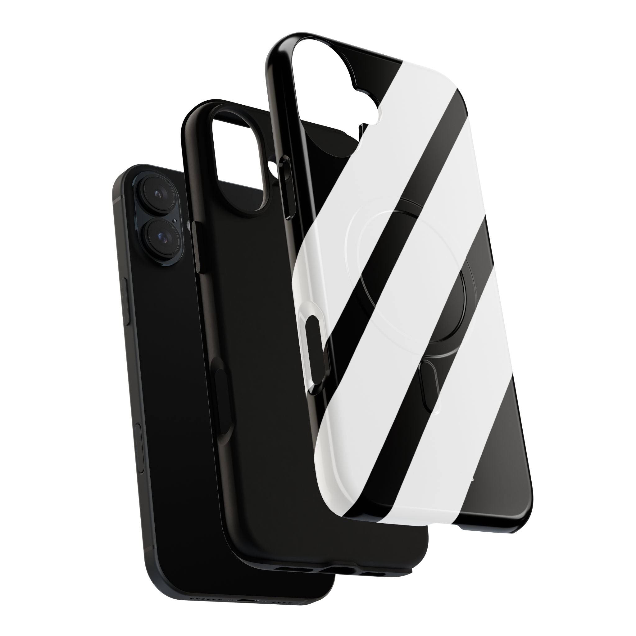 Diagonal Bands Noir iPhone 16 Plus Case - Tough+