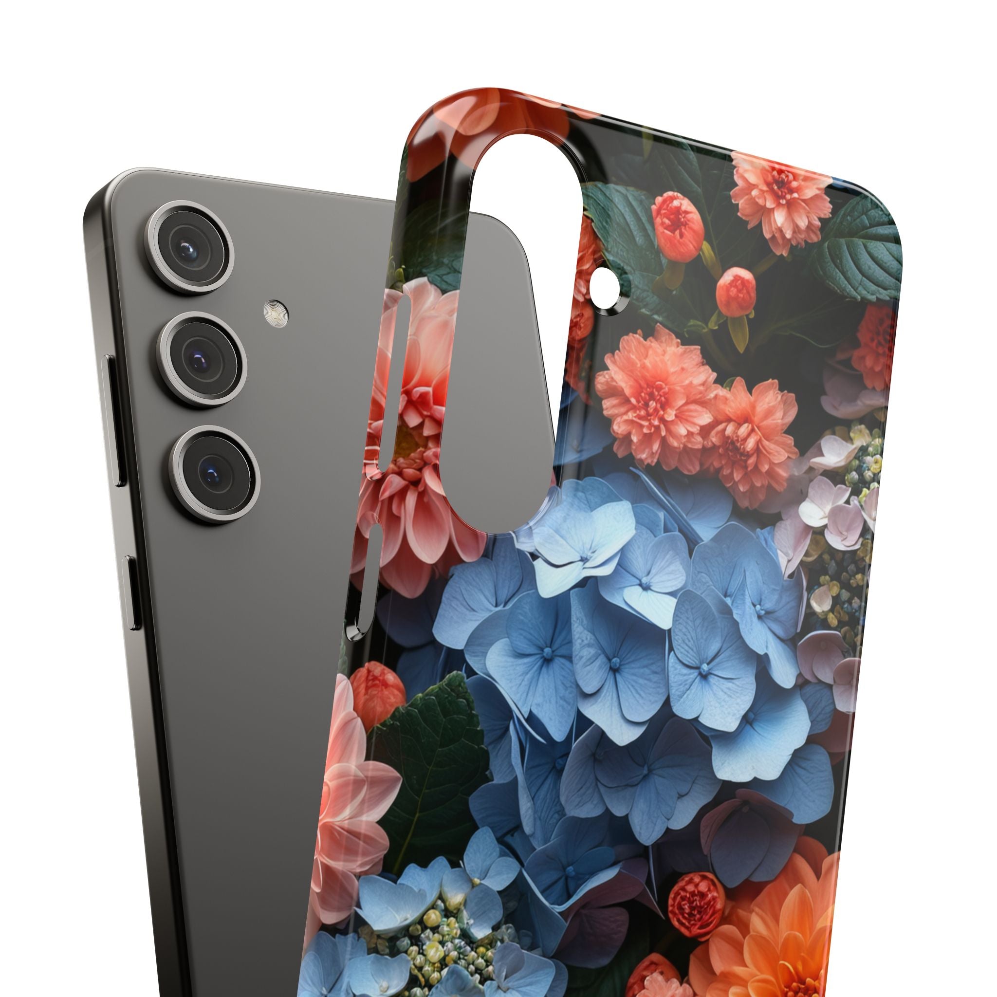 Blue Floral Bliss - Slim Samsung S24 Phone Case