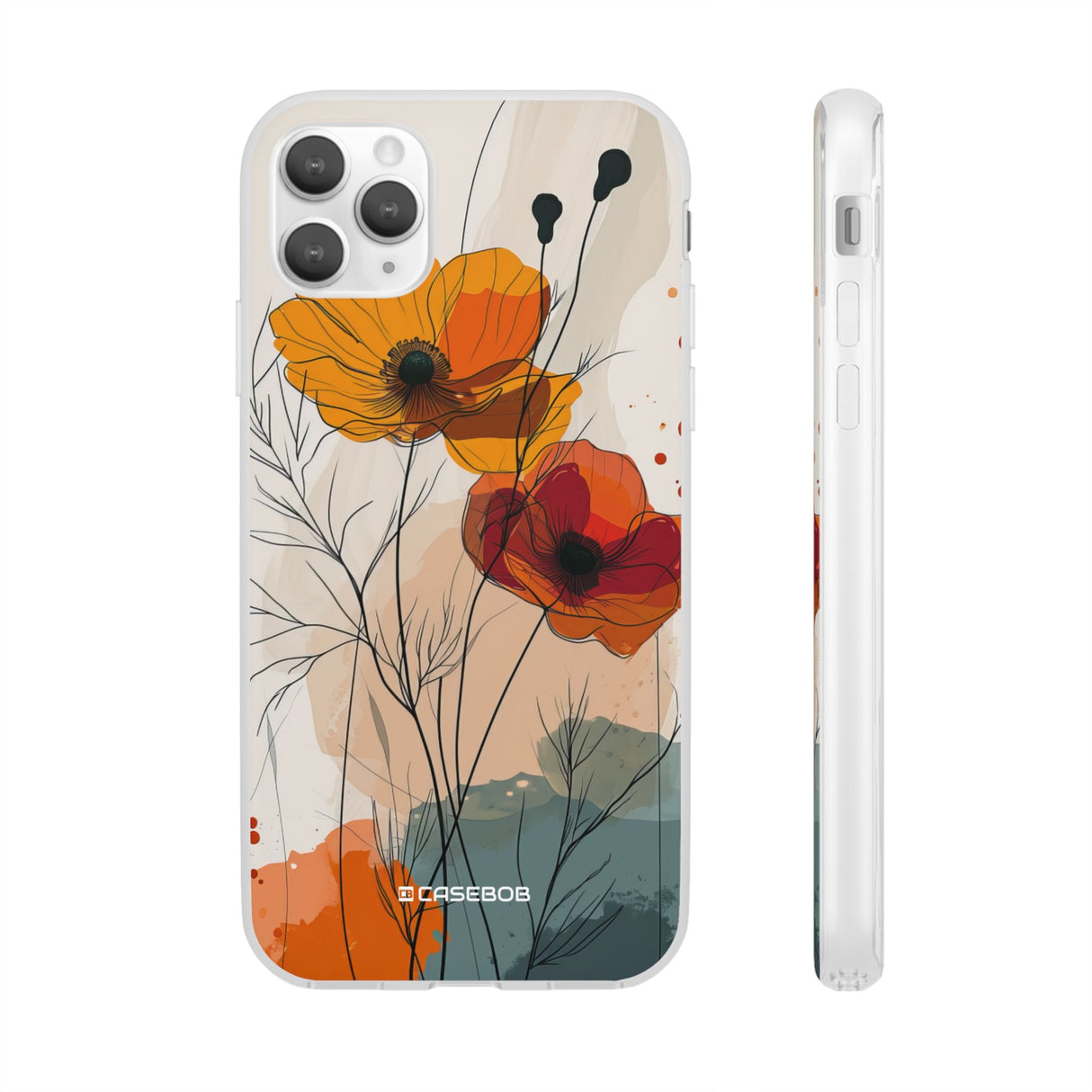 Feurige florale Abstraktion | Flexible Handyhülle für iPhone