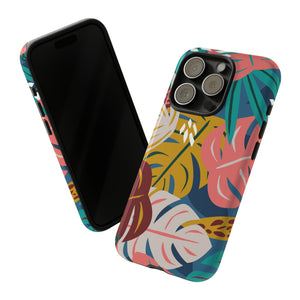 Tropical Leaf Mono - Protective Phone Case