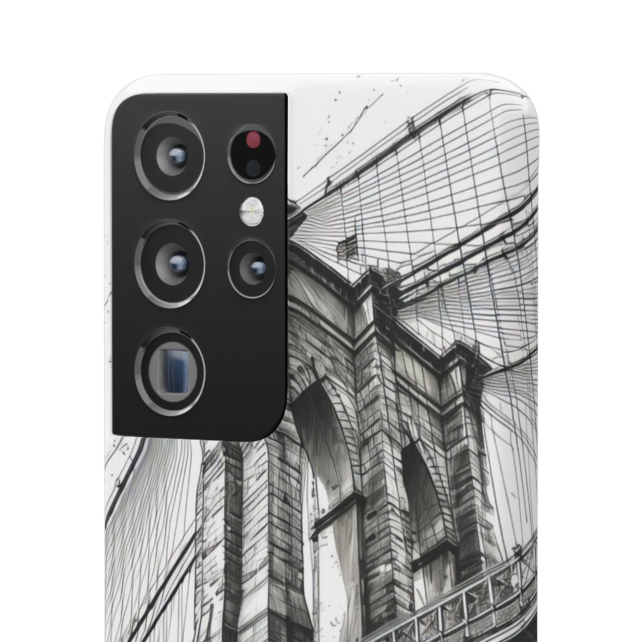 Suspension Bridge Line Art Illustration Samsung S21 - Slim Phone Case