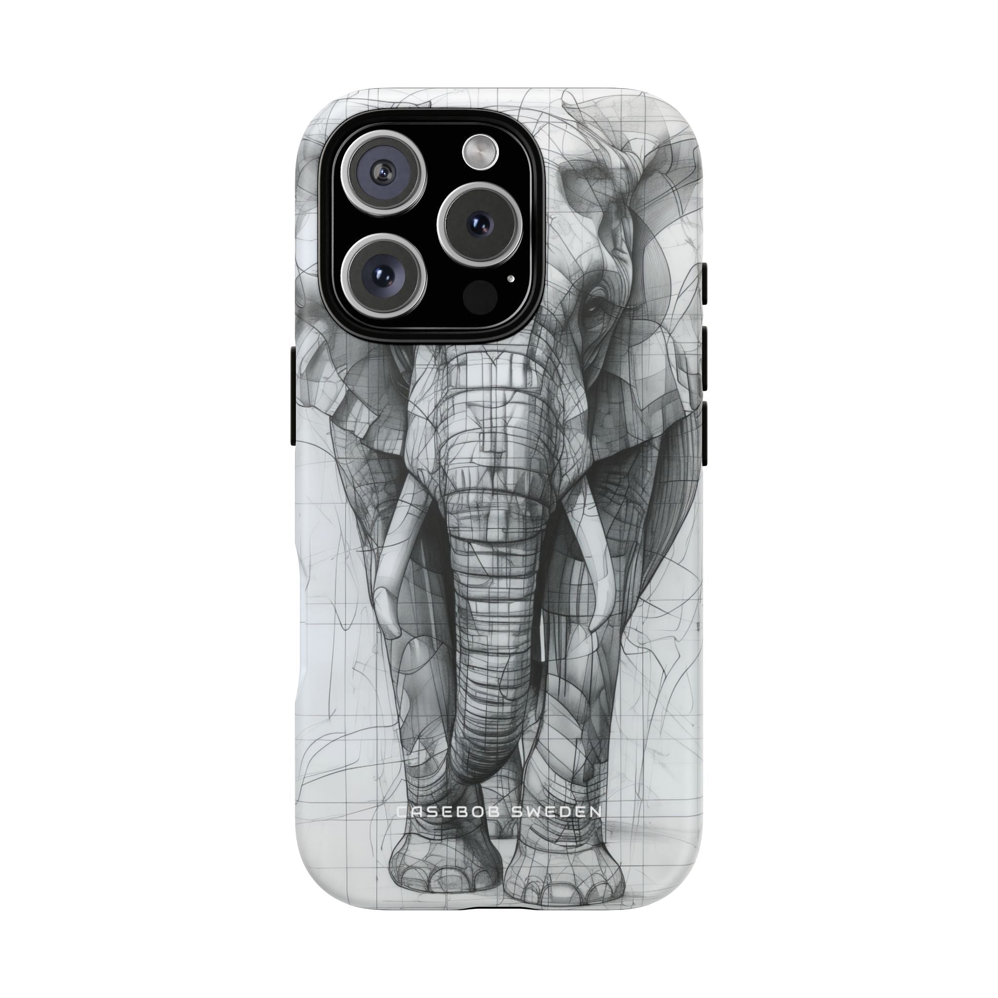 Elephant Line Geometry iPhone 16 - Tough Phone Case