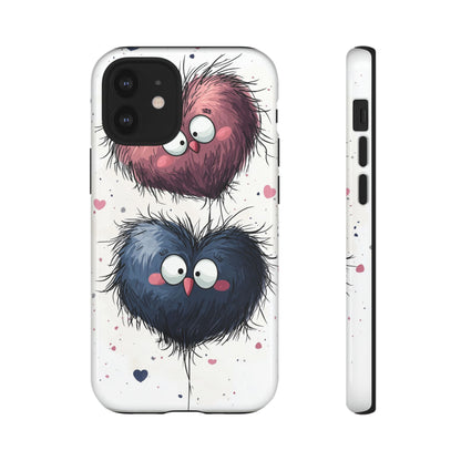 Fluffy Hearts Embrace - iPhone Case