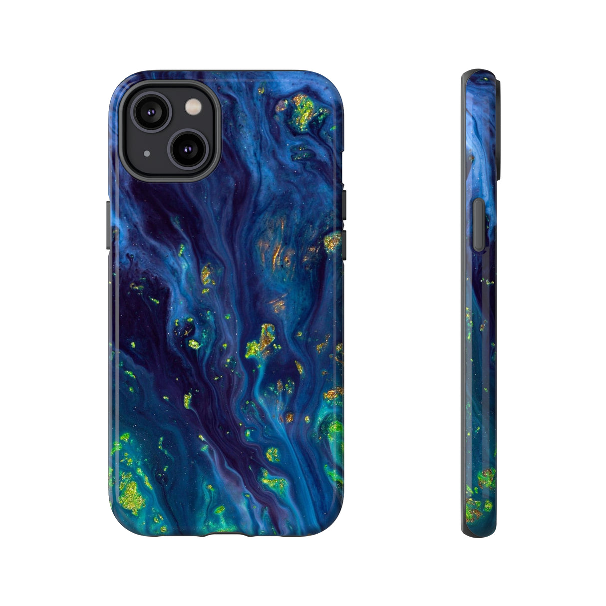 Green Opal Ink Art iPhone Case (Protective) iPhone 14 Plus Glossy Phone Case