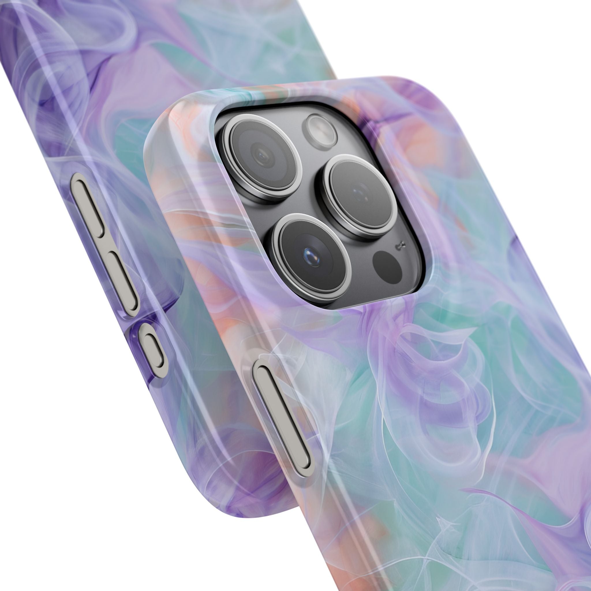 Purple Peach Whirl - Slim iPhone 15 Phone Case