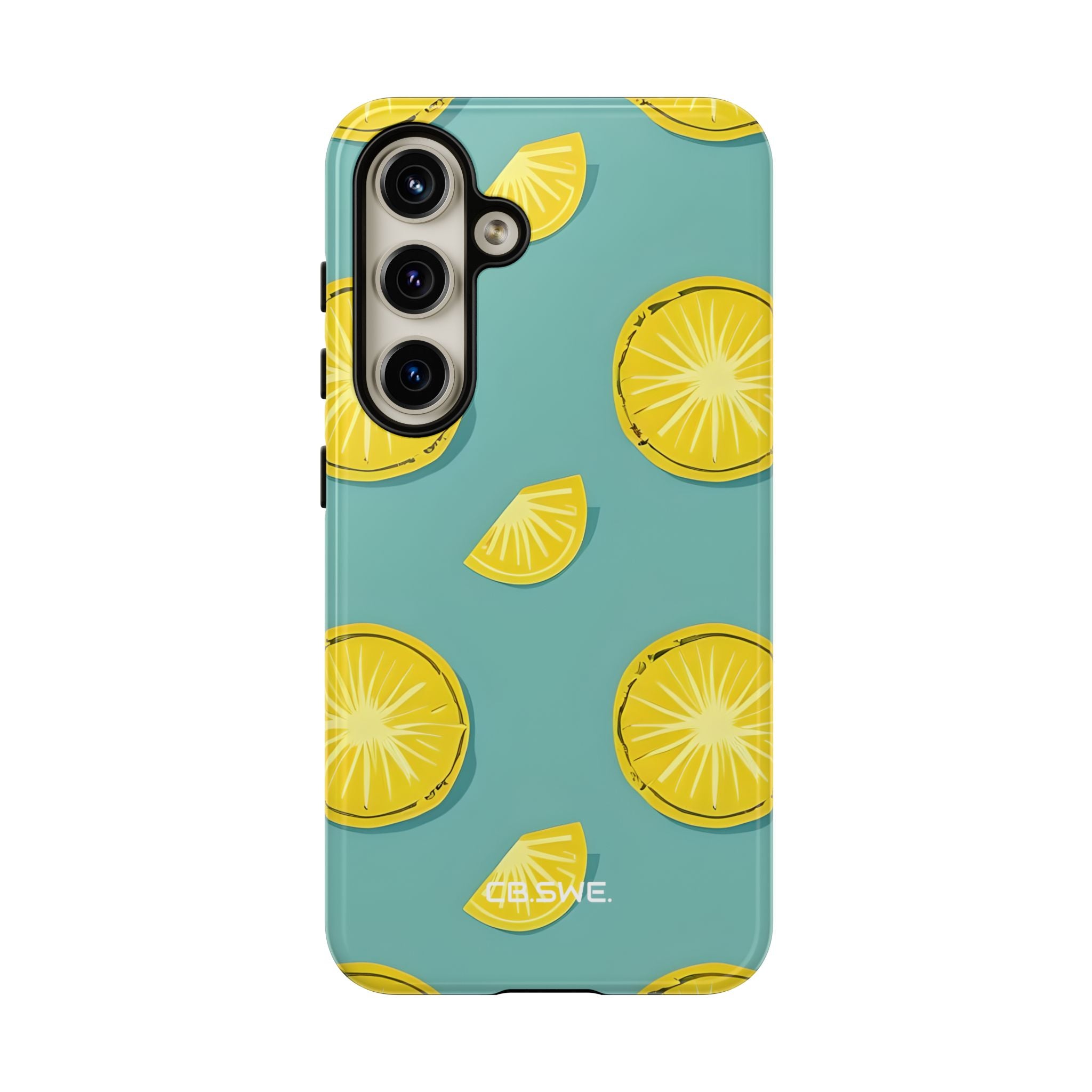 Bright Yellow Pineapple Slice on Teal Samsung S24 - Tough