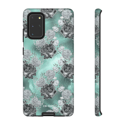 Teal Floral Elegance - Samsung Case