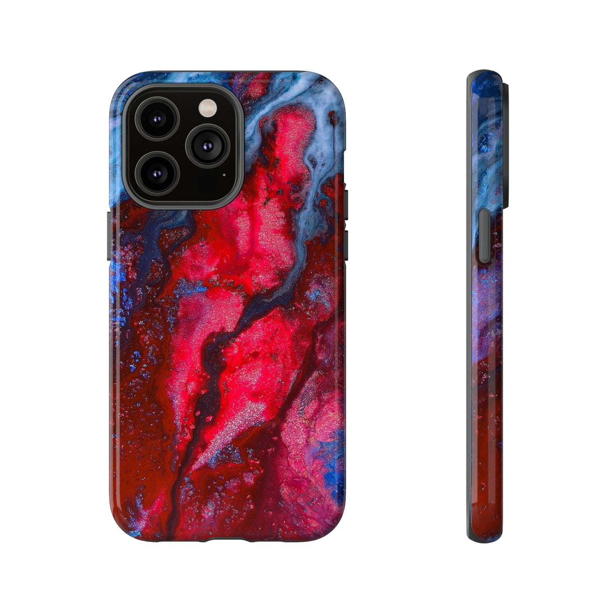 Neon Red Ink Art iPhone Case (Protective) iPhone 14 Pro Max Glossy Phone Case