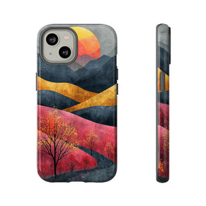 Nature's Geometry: Bright Sunset Mountain - Protective Phone Case