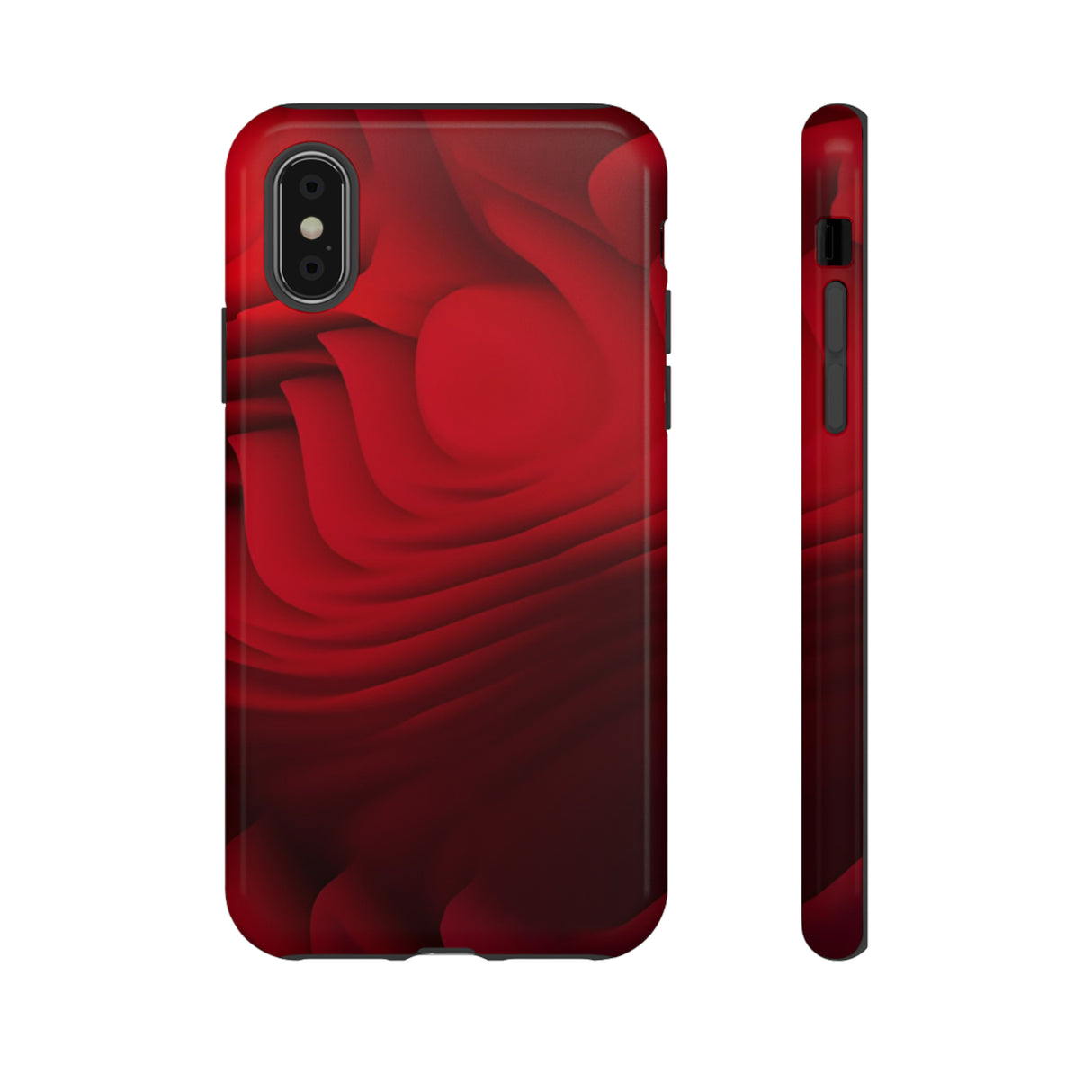 Red Center Waves - Protective Phone Case