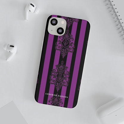 Gothic Elegance with Vertical Stripes and Ornamental Motifs iPhone 13 - Flexi Phone Case