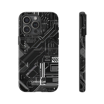 Futuristisch Circuit Raster iPhone 15 - Tough